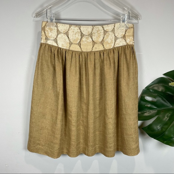 Anthro Lauren Moffatt Gilded Hive mini skirt 4 - Picture 2 of 7